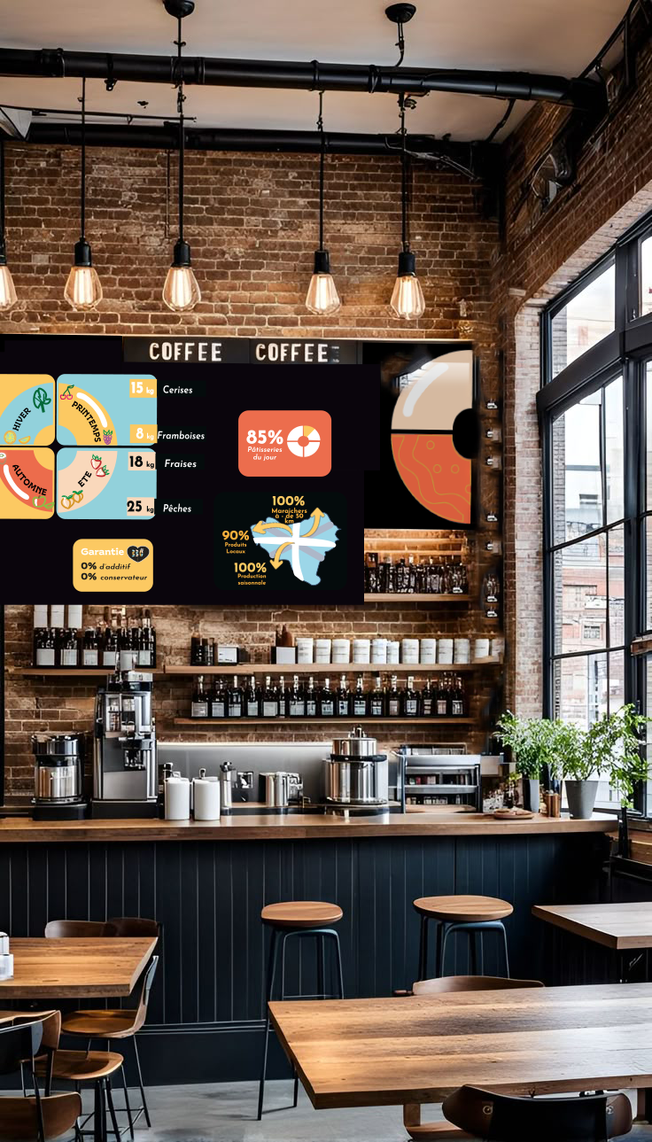 Intérieur des locaux avec la datasivualisation